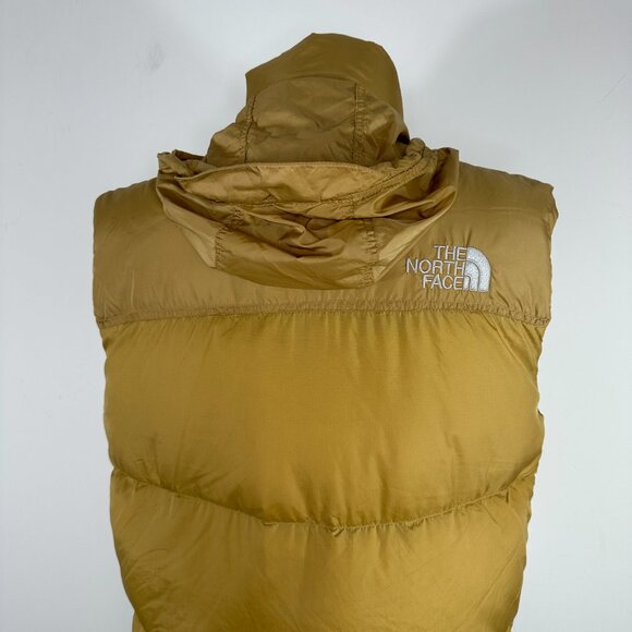 The North Face 700 Men's Sz M Goose Down Gold Yellow Retro Nuptse Puffer Vest - Picture 8 of 13